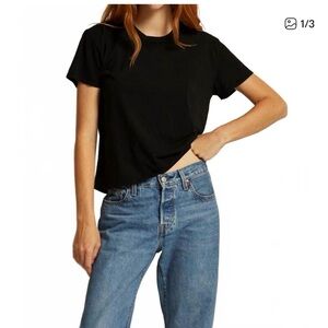 perfectwhitetee Black Short Sleeve Tee— Harley Crispy lightweight Cotton Tee